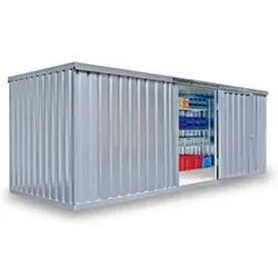 FLADAFI® Materialcontainer MC 1600 Verzinkt, zerlegt mit Holzfußboden
