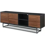 [en.casa] Boxholm Lowboard 160 x 30 x 56,5 cm Schwarz/Walnussoptik Spanplatte/Metall