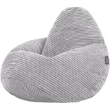 I.C.O.N. Icon Dalton Sitzsack Kinder, Grau, Flauschiger Cord Stoff, Sitzsack Cord mit Füllung, Bequemer Kinder Gaming Sessel, Kuschelsessel, Lese Sessel, Schlafzimmer, Kinderzimmer, Spielzimmer