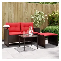 vidaXL Gartensofa-Set 3-tlg. braun
