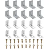 PATIKIL Metall Eckwinkel 20 Stück L Form Regal Halterung Eckverbinder Rechtwinklige Halterungen Mit Abdeckung Für Schubladen Regale Schrank Reparatur Befestigung Grau