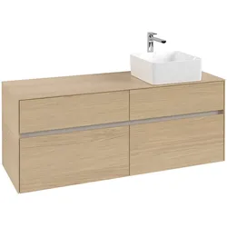 Villeroy & Boch Waschtischunterschrank „Collaro“ 1400 × 548 × 500 mm Nordic Oak, ohne Beleuchtung, für Becken rechts