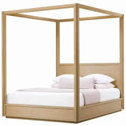 Casa Padrino Luxus Himmelbett Naturfarben 228,5 cm - Schlafzimmer & Hotel Möbel
