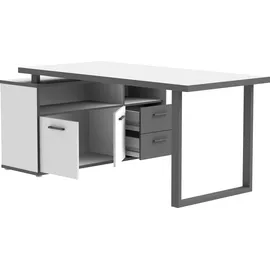 Forte Schreibtisch 2-trg. Keflavik Dekor Weiß