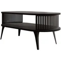 Mirjan24 Couchsitch, Schwarz, Metall, Oval,Oval, 50x44x100 cm, Wohnzimmer, Wohnzimmertische,