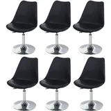 Mendler Drehstuhl Malmö T501 Kunstleder schwarz 6er Set
