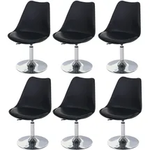Mendler Drehstuhl Malmö T501 Kunstleder schwarz 6er Set