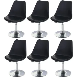 Mendler Drehstuhl Malmö T501 Kunstleder schwarz 6er Set