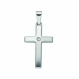 Kettenanhänger ADELIA ́S "Kreuzanhänger 333 Weißgold ( 8K ) mit Zirkonia", silber, Schmuckanhänger, Damen, mit Zirkonia, Gold, Kettenanhänger, Goldanhänger Kreuz