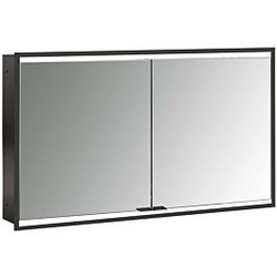 Emco prime Unterputz-Lichtspiegelschrank 949713556 1200x730mm, 2-türig, schwarz/spiegel