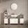 livinity® Waschbeckenunterschrank Amalfi 2 Schubladen 70,2 x 57 x 27,9 cm Weiß/Goldkraft Eiche