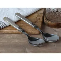 Chic Antique Salatbesteck 2-Teile antik champagne Vintage Shabby Nostalgie