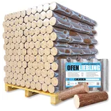 960kg Palette Nestro Premium Hartholzbriketts Kamin Ofen Holz Gluthalter Eiche und/oder Buche PE-Bags Holzbrikett Rund Energie Kienbacher