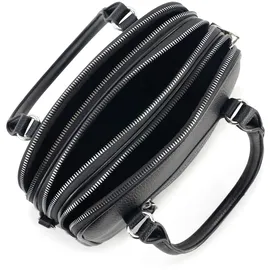 HARPA Schultertasche "TELLIE", Damen, Gr. B/H/T: 9,5cm x 19cm x 25,5cm, schwarz, Lederimitat, unifarben, Taschen Schultertasche, mit drei Hauptfächern