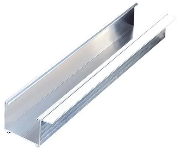 Kastenrinne 90 mm aus Aluminium – silber pressblank 7100 mm
