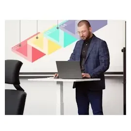 FROMM & STARCK Laptoptisch Laptopständer Notebooktisch auf Rollen höhenverstellbar 76 - 113 cm Notebook Ständer, Weiss