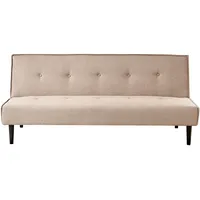 Beliani 3-Sitzer Schlafsofa beige / schwarz