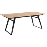 Musterring Esstisch "Tavia", schwarz, B:180cm H:76cm T:100cm, Tische, Bügelgestell in 3 Farben, Platte Charakter-Eiche geölt, ausziehbar