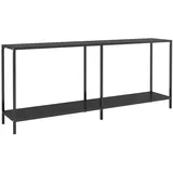 vidaXL Konsolentisch Schwarz 180x35x75,5 cm Hartglas