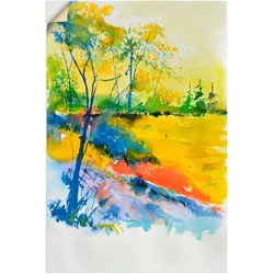Artland Wandbild »Landschaft im Sonnenlicht«, Wald, (1 St.), als Alubild, Outdoorbild, Leinwandbild, Poster, Wandaufkleber Artland Farbe Bild(er): gelb