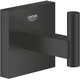 GROHE Start Cube Bademantelhaken (Material: Metall, Kleben oder Bohren, verdeckte Befestigung), matt schwarz, 1 Stück(e)