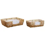Bigbuy Hundekorb Haustierbettchen SanLov Weiß Hellbraun Metall Synthetischer Rattan 50