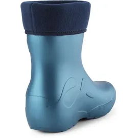 Ladeheid Eva Kinder Jungen Mädchen Gummistiefel Regenschuhe gefüttert LA-CA-11 (Metallisches Blau-2, 22/23 Eu)