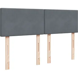vidaXL Boxspringbett mit Matratze Dunkelgrau 140x200 cm Samt