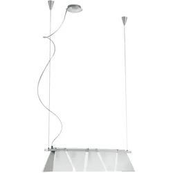 Design Decken Beleuchtung Hänge Leuchte Pendel Lampe silber Glas satiniert Eglo XIMENA 89763