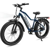 ecorush E Bike Herren, Ebike mit 48V 13Ah,Elektrofahrräder 26 * 4.0 Zoll,250W & 25km/h, E Mountainbike 7-Gang mit LCD-Display,Reichweite Max 100km