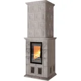Kachelkamin Bella Rosa 15 Tür: schwarz - Kacheln: Smoke -Rad. 30/57K - ECOplus
