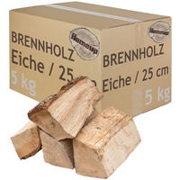 Brennholz Kaminholz Holz Eiche 5-500 kg Für Ofen und Kamin Kaminofen Feuerschale Grill Feuerholz Holzscheite Wood 25 cm kammergetrocknet flameup, Menge:5 kg