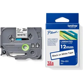 Brother TZe-231 laminiert schwarz auf weiß 1,2cm x 8m