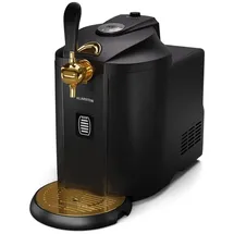 Klarstein Zapfanlage mit Kühlung - Bierzapfanlage 5L Fass, UltraFast Cooling, Einstellbare Temperatur, CO2-Kartuschensystem, LCD-Anzeige, Schwarz-Gold