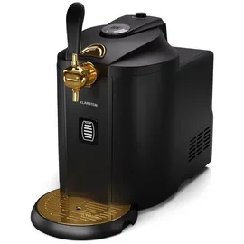 Klarstein Zapfanlage mit Kühlung - Bierzapfanlage 5L Fass, UltraFast Cooling, Einstellbare Temperatur, CO2-Kartuschensystem, LCD-Anzeige, Schwarz-Gold