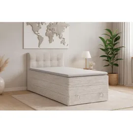 Deine Möbel 24 Boxspringbett 90 x 200 cm H3/H4 Beige