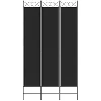 vidaXL Paravent Schwarz 120x220 cm Stoff