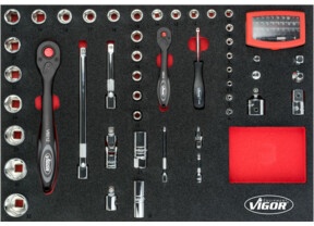 VIGOR Steckschlüssel-Werkzeug-Satz V5115 Anzahl Werkzeuge: 79