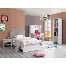 JV Möbel weiß Kinderzimmer Set Kinderbett, Nachttisch Buecherregal, Schreibtisch, Modern