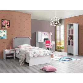 JV Möbel weiß Kinderzimmer Set Kinderbett, Nachttisch Buecherregal, Schreibtisch, Modern