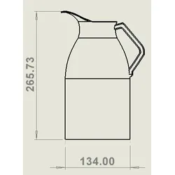 CHEFGASTRO Kaffee Thermoskanne 2L | HxB 26,6x13,4cm | Edelstahl