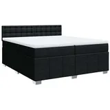 vidaXL Boxspringbett mit Matratze Schwarz 200x200 cm Stoff