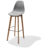 Essentials Keeve Barhocker grau ohne armlehne, birkenholz gestell und kunststoff sitzfläche, 53x47x119cm (BxTxH), 506F01SG