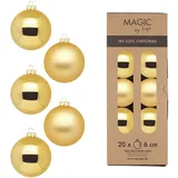INGE-GLAS Weihnachtskugeln Glas Ø 6 cm 20 Stück inkagold