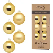 INGE-GLAS Weihnachtskugeln Glas Ø 6 cm 20 Stück inkagold