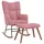 vidaXL Schaukelstuhl mit Hocker Samt 65 x 66 x 0 cm Rosa