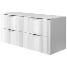 Rodan Waschbeckenunterschrank 4 Schubladen 120 x 57 x 46 cm Weiß matt