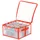 Spetebo Aufbewahrungstasche Aufbewahrungsbox für Christbaumkugeln (Packung, 1-tlg., Tasche für Christbaumkugeln), Weihnachtsschmuck Sortierbox Tragetasche rot|weiß für 32 Kugeln | 33.5 cm x 33.5 cm x 17.5 cm