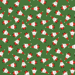 Clairefontaine Geschenkpapierrolle Excellia 80g 50x0,70m, Weihnachtsmänner auf grünem Hintergrund - Grün 202055C