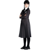Ciao- Wednesday Addams Nevermore Academy school uniform costume disguise fancy dress girl official Wednesday (Size S) with wig